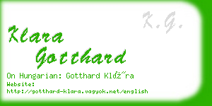 klara gotthard business card